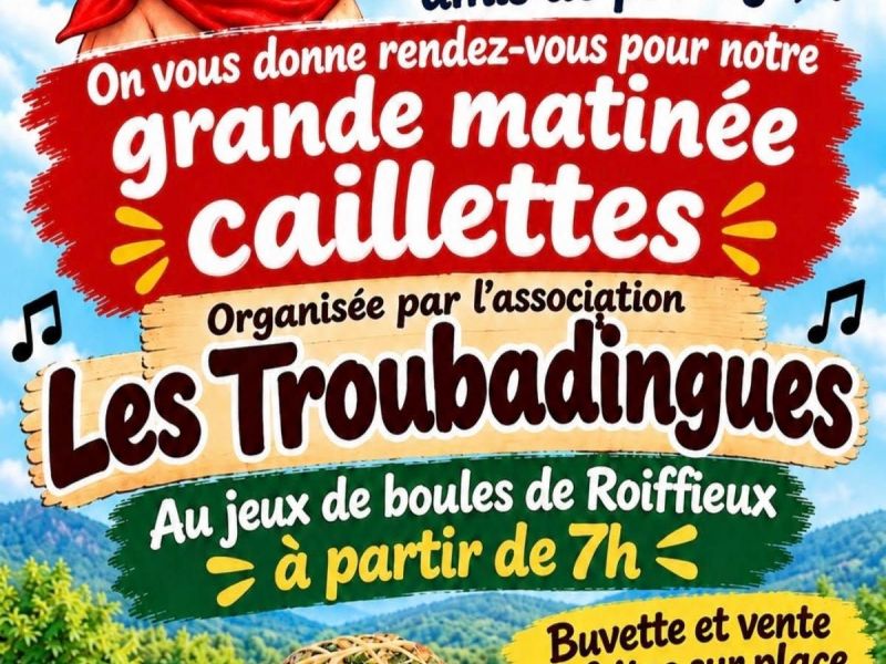 Matinée caillettes dimanche 25 octobre 2026
