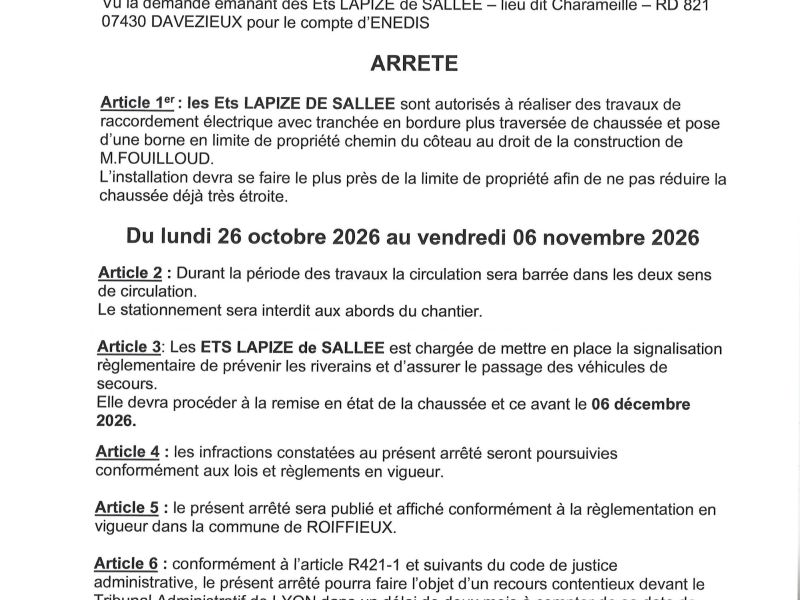 58/2026 Ets LAPIZE DE SALLEE