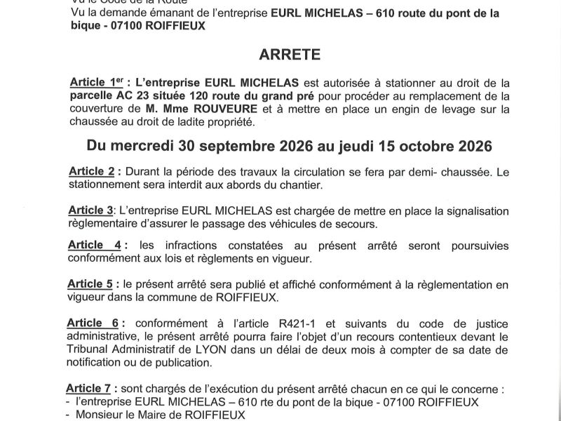 53/2026 EURL MICHELAS