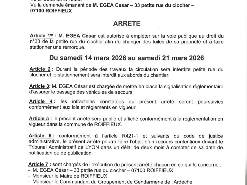 23 2026 Travaux petite rue du clocher